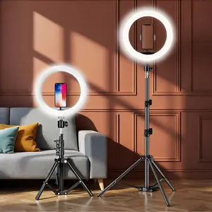 10 Inch Selfie Ring Light with 43 Inch Flexible Tripod Stand, Phone Holder, Three Color Adjustable LED Lamp, Model_xinghao Dx-260, Selfie Accessories, Cellphone Accessories