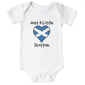 Just A Little Scottish Funny Cute Scotland Flag Heart Baby Bodysuit - Infant One Piece