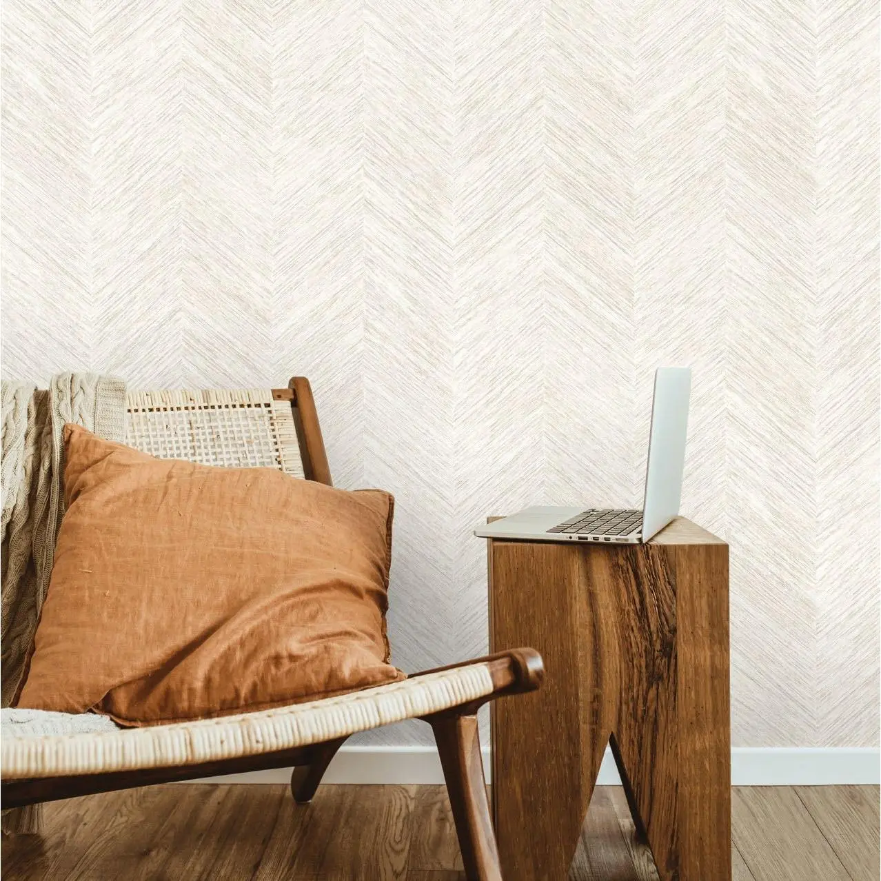 Odessa V-Stripes - Cream Wallpaper