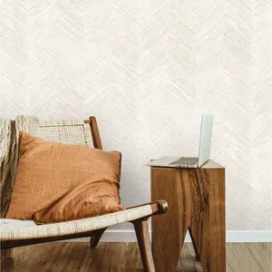 Odessa V-Stripes - Cream Wallpaper