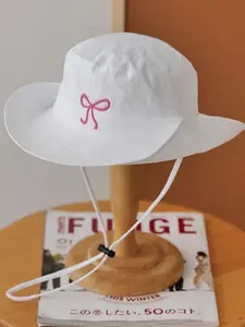 Breathable Bow Bucket Hat, Candy Color Ice Silk Sun Protection Cap, Outdoor Hiking Camping Climbing Bowl Hat, Unisex Spring Summer, Adjustable Sun Cap, Sunscreen Leisure Hat