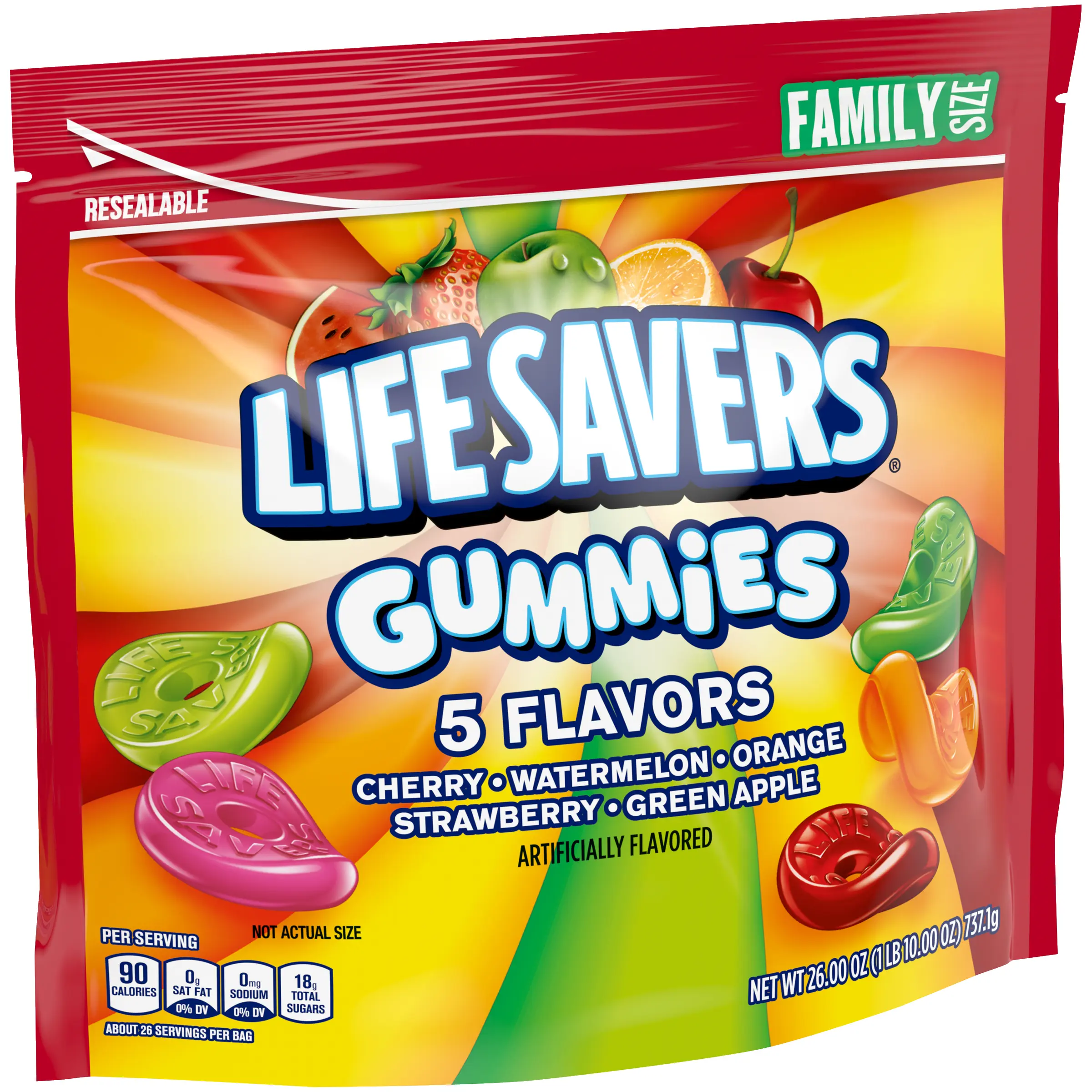 Life Savers Gummies 5 Flavors Gummy Candy, Family Size - 26 oz Bag