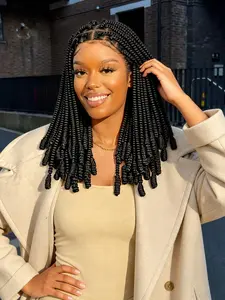 Full Lace Braided Wig, Fashion Medium Long Twisted Weave Braid, African Braid Wig, Stylish and Durable Hairpiece for Women, Synthetic Twists Wigs, Synthetic Braids
