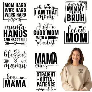 12pcs/set Mom's Life DIY Transfer DTF Craft Stickers, Washable Heat Transfer Design, Suitable for T-shirts, Masks, Jeans, and Backpacks