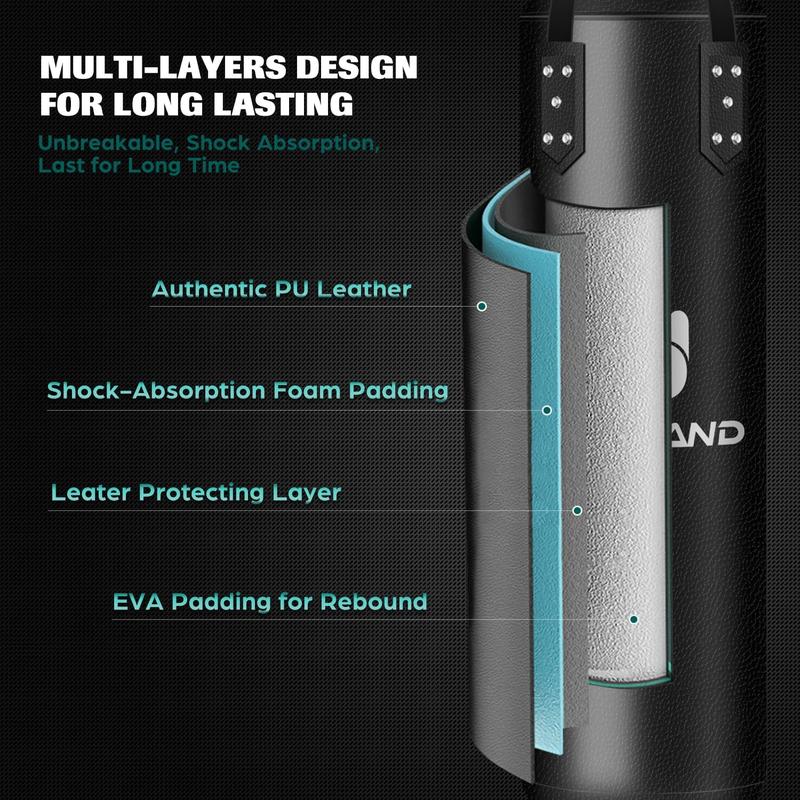 Punching Bag Set for Adults, 4FT PU Heavy Boxing Bag with 12OZ Boxing Gloves, Hand Wraps, Hanging Chains for MMA Karate Kickboxing Martial Art Home Gym Trainging - Unfilled Punching Bag Set for Adults, 4FT PU Heavy Boxing Bag with 12OZ Boxing Gloves, Hand Wraps, Hanging Chains for MMA Karate Kickboxing Martial Art Home Gym Trainging - Unfilled