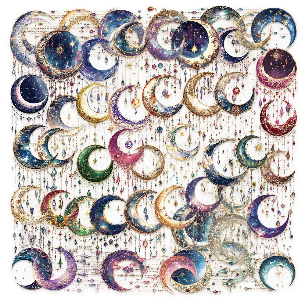 Galaxy Series Sticker, 50pcs/set Colorful Self Adhesive Decorative Stickers, DIY Decals for Water Bottle, Laptop, Phone Case, Scrapbooking, Journal Making, Screen Protector