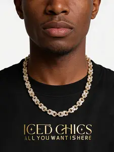Iced Chics Infinity 8 Character Necklace, Hip Hop Style, Perfect Birthday Gift, Festival Gift, Unisex Full Zircon Chain, Modern Versatile Accessories