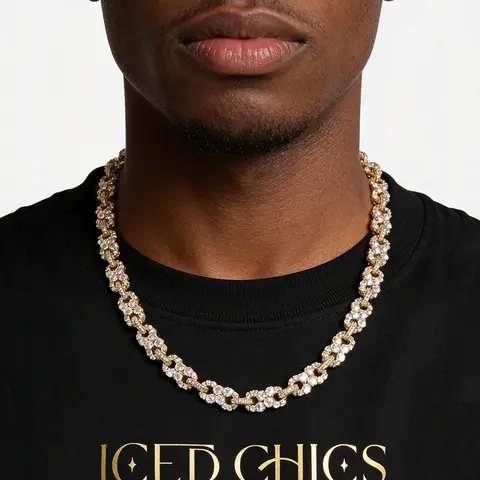 ICED CHICS Unisex Infinity 8 Symbol Fashion Necklace, Hip Hop Style, Street Style Statement Jewelry, Perfect Birthday & Festival Gift, Full Zirconia Chain, Modern Versatile Accessories, Trendy Jewelry