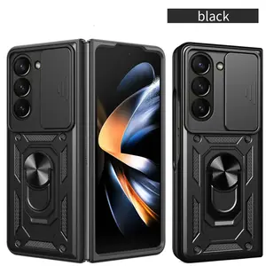 Phone Case For Women Men With Slide Camera Cover And Screen Protector, Rugged Hard Phone Case With Magnetic Stand For Samsung Galaxy Z Fold 7 6 5 4 3 ZFLOD7 ZLIP7/6/5/4/3