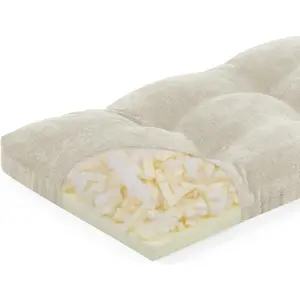 40 Inch Memory Foam Bench Cushion, Dual-Layer Patent Design Non-Slip Indoor Bench Cushion with Ties, 40x15x3Inch, Beige