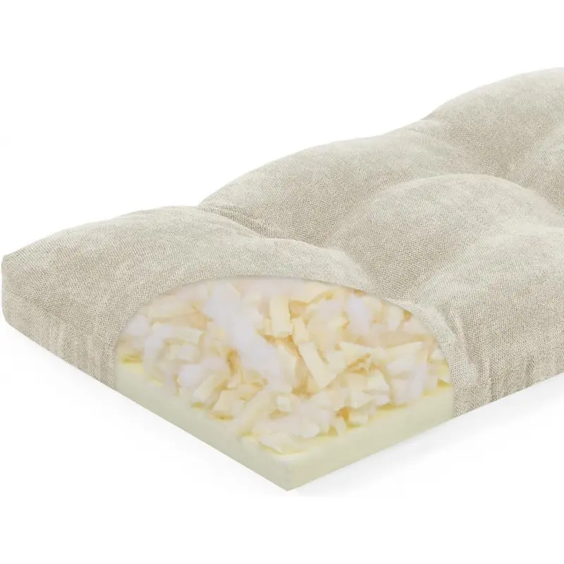 40 Inch Memory Foam Bench Cushion, Dual-Layer Patent Design Non-Slip Indoor Bench Cushion with Ties, 40x15x3Inch, Beige