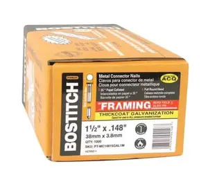 Stanley Bostitch 2190031 35 deg 1000 1.5 x 10 Ga. Straight Strip Galvanized Metal Connector Nails