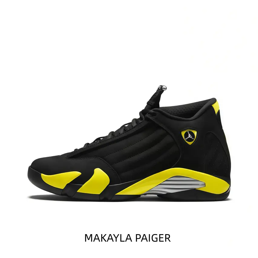 Black‑Yellow Contrast High‑Top Retro Basketball Sneakers, Streamlined High‑cut Silhouette, Matte Upper, Fashion Street‑wear Daily Footwear