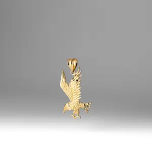 14K Gold Large Eagle Pendant - Model K6003