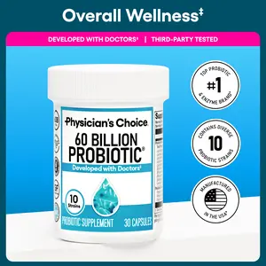 Physician's Choice 60 Billion Probiotic - Daily Gut Health, Digestive & Immune Support for Men and Women with Organic Prebiotics & 10 Unique Strains Physician's Choice 60 Billion Probiotic - Daily Gut Health, Digestive & Immune Support for Men and Women with Organic Prebiotics & 10 Unique Strains