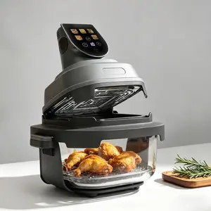 5-in-1 Glass Bowl Air Fryer, Complete Cooking System with Dual Containers, Air Fry, Bake, Max Crisp, Re-crisp & Keep Warm Functions