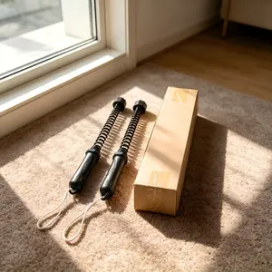 Cordless Fitness Battle Ropes - Portable Spring Training Sticks, Compact Home Gym Equipment for  Skipping