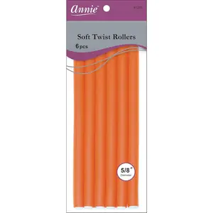 Annie 01208 Soft Twist Rollers, Orange, 6 Count