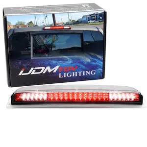 iJDMTOY F1 Style Strobe Clear Lens w/Red Chrome Reflector 48-SMD LED High Mount Third Brake/Clearance Light Assembly For Nissan Frontier (D40 D41)