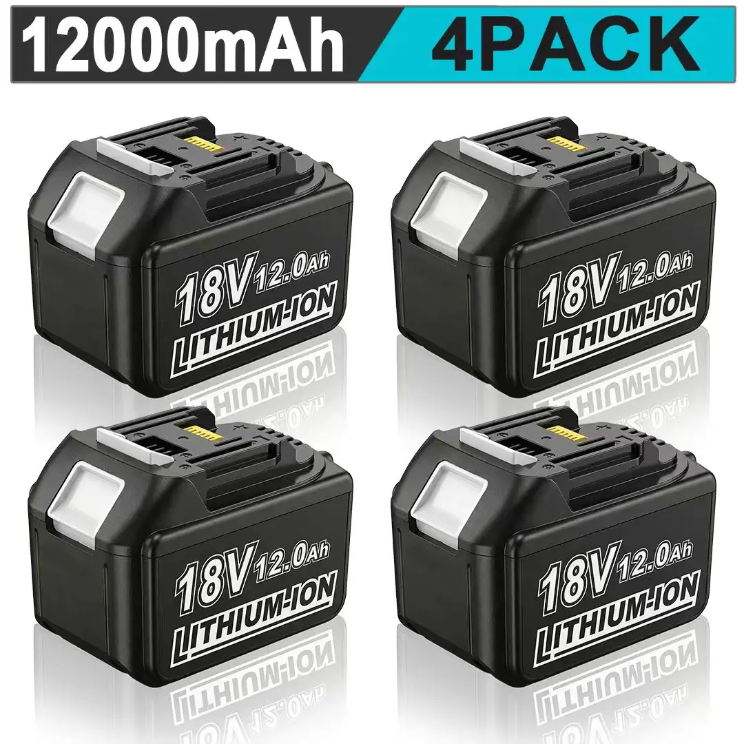 18V LXT 12.0Ah Replacement Lithium Battery for Makita BL1820 BL1830 BL1840 BL1850 BL1860 BL1890, All Makita 18V LXT Cordless Tools, LED Power Indicator, Full Safety Protection, Shockproof & Waterproof Heavy-Duty Battery Pack