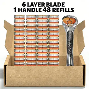 The Perfect Father’s Day Gift! Premium 6-Layer Men's Razor Kit with Optional 24/48 Blade Refills