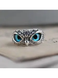 Creative silver bold and stylish silver jewelry piece for men women non-fading and vintage style owl ring Totem Ring