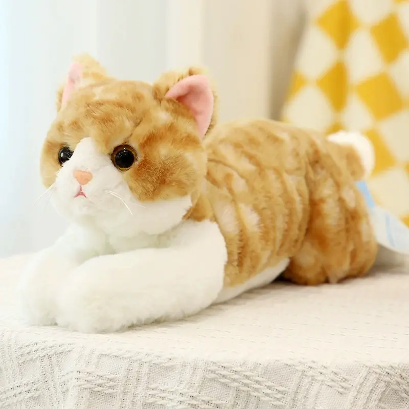 Cute Cat Plush Toy Hugging Doll Kitten Realistic Gift Plush Toy Stuffed Doll Pillow Soft and Cuddly for Kids and Adults