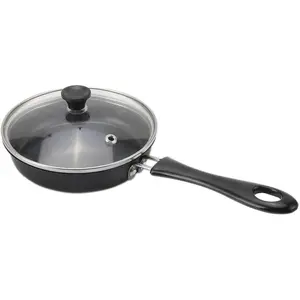 4.7inch Mini Egg Frying Pan, Stainless Fry Pan, Single Serve Omelette Pan, Non Stick Small Fry Pan with Heat-Resistant Handle and Lid, Healthy Stone Coating (12CM)