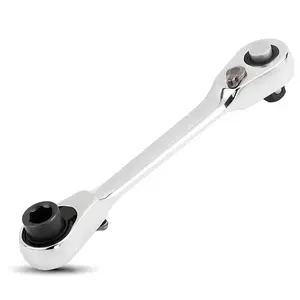 Mini Double-Head Ratchet Wrench, 1/4 Inch Quick Change Socket Tool, Non-Slip Durable Repair Tool for Cars & Home DIY