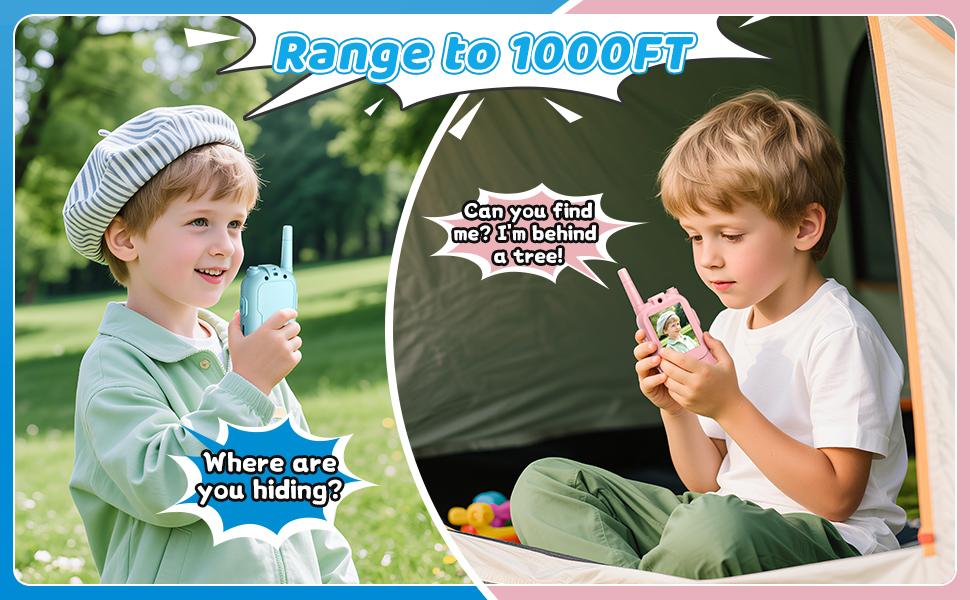 ZealSound Rechargable 2-Pack Kids Video Walkie Talkies Toys with Camera- 3-5H Playtime, 500-1500ft Range, Clear Sound&4 Voice Changers, Volume Adjustable Perfect Gift for 3-12, Great for Outdoor Play & Indoor Fun, Holiday & Birthday & Christmas Presents