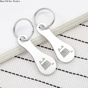 2pcs Stainless Steel Keychain & Keyring Pendant - Shopping Card Coin Holder, Supermarket Trolley Token for Camping & Hiking Hammock Users, Coin-Free Convenient Festive Gift