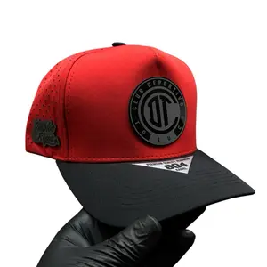 Diablos Rojos De Toluca Red/Black SnapBack Hat with Club Deportivo Logo and Premium Quality Gloss Logo