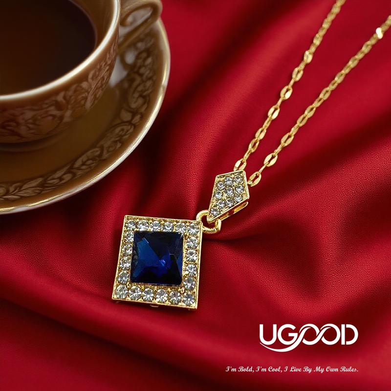 Gem de UGood Jewelry Set, Forged with Zicron, Designed with Love, Necklace, Earrings and Ring Set, Amplifies Statement and Aesthetics for Party and Prom Occasions, Gem Set Uplifts Aura and Confidence