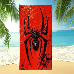 Gothic Spider Artwork Beach Towel, Vibrant Digital Print,Perfect for Poolside and Beach Adventures, Stylish and Unique Horror-Inspired Design, Eye-Catching Summer Essential! Also be Used Pool Towel，Camping Towel or Bath Towel Blanket