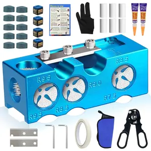11-in-1 Billiards Pool Cue Tips Shaper Upgraded Aluminum Alloy Pool Cue Tips Replacement Kit Professional Cue Stick Tool Pool Cue Accessories for Replacement and Shaping Cue Tips