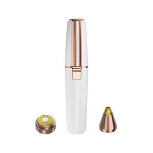 Eyebrow-Facial Hair Remover for Women,Nose Hair Trimmer Rechargeable 2-1 Eyebrow Razor Portable Electric Shaver Painless Hair Remover Device for Face Nose Peach Fuzz Body Beard Lips Chin Female Hair Removal