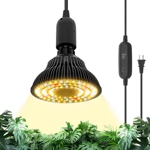 Bstrip Hanging Grow Light with Optical Lens & Timer Full Spectrum 25W LED Plant Light Bulb for Indoor Plants Tall Herbs Succulents