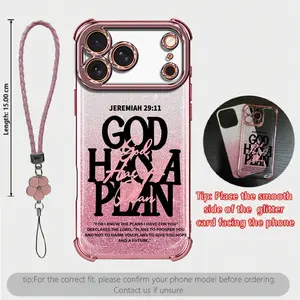God Has A Plan Christian iPhone Case, Bible Verse Design Phone Case for iPhone 17 Pro Max 16 15 Plus 14 13 12, Shockproof Durable Protective Case, Faith-Based Phone Case Suitable for All People