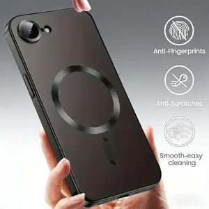 Magnetic Cover for Iphone Models 16E SE4 Featuring a Soft TPU Design And a Wireless Charging Back with a Camera Lens Protector.