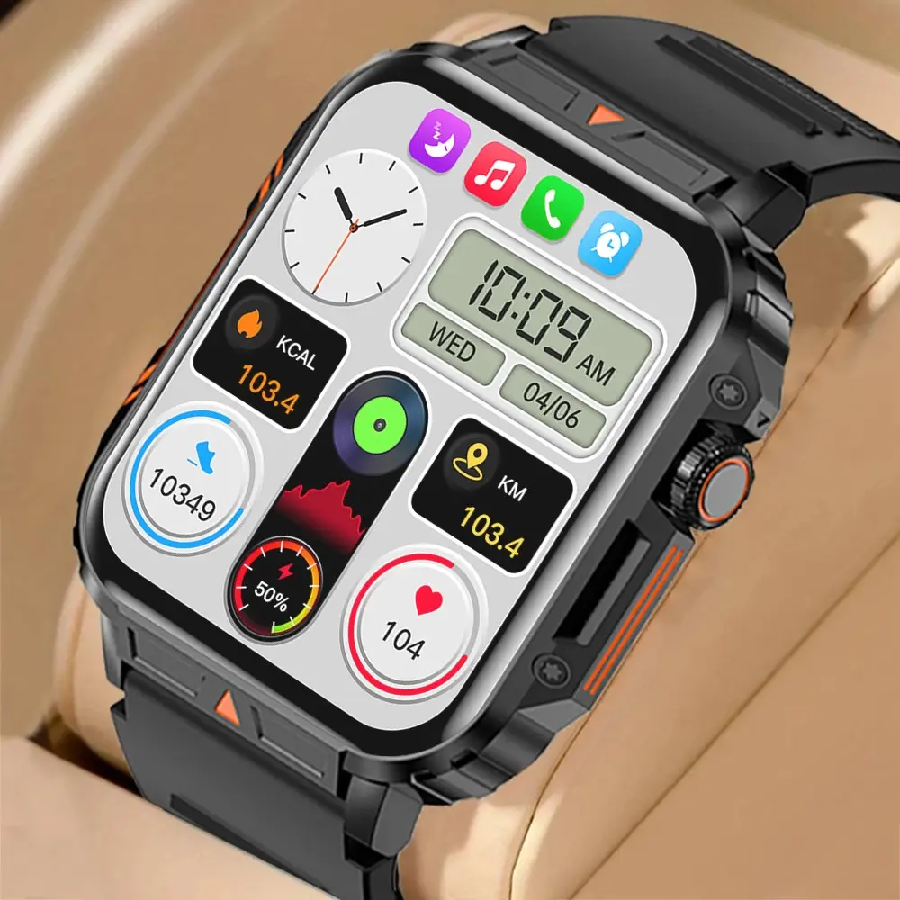 SENBONO L81 Outdoor Sports Square Smartwatch Answer Call Big Battery Fitness Tracker Waterproof Smartwatch Men for IOS Android Wearable Screen Smartphone Multicolor