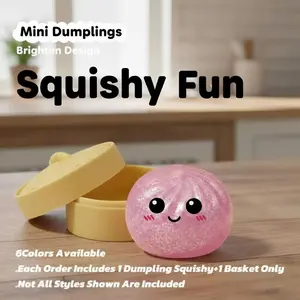 1pc of mini sequin Dumplings squeeze toy, Soft squishy silicone, soft slow rebound sensory toy, relaxation soft slow bouncing stress relief desk tool, durable design, relaxation gadget for adults, suitable for office desks Easter gift for childs