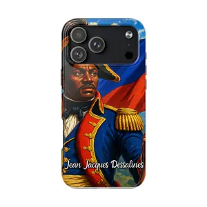 Jean Jacques Dessalines Portrait Haiti Flag Rubber Shockproof Cellphone Case - Durable, Protective Mobile Phone Accessory for Enhanced Protection