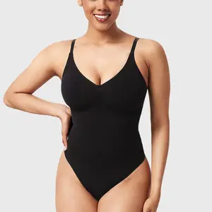 V-Neck Tummy Control WireFree Seamless Bodysuits One Piece Shapewear Comfort Fit Womenswear
