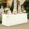 1 Pack Wrinkle-Free Flat Spandex Tablecloth for 4/6/8FT Rectangle Table Cover, Dormitory Elastic Stretchable, Home Supplies, Dormitory, Party Decor & Decoration Holiday Events