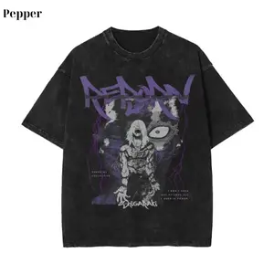 Shigaraki Vintage T-Shirt My Hero Academia Menswear Top Tropical Round Neck Crewneck Shortsleeve Casual