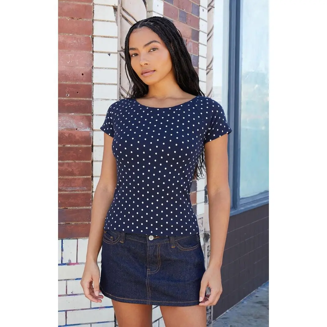 John Galt Women's Polka Dot Ginny Off-The-Shoulder Top