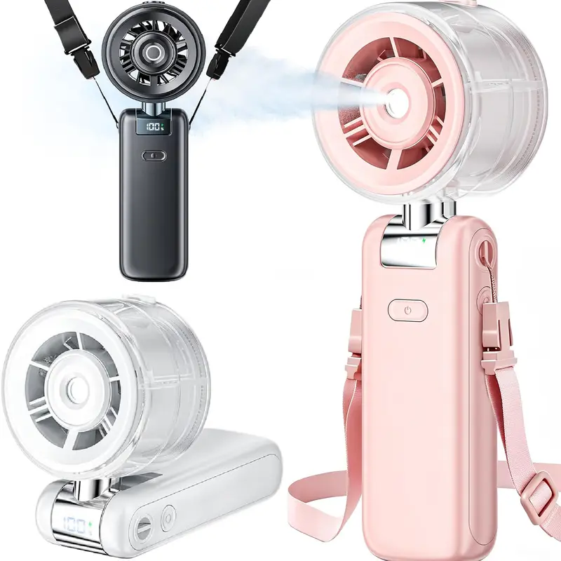 Portable Fans, Handheld USB-Rechargeable Mini 5-Speed Battery-Operated Personal Fan for Makeup Eyelash Use, Travel Gifts for Stylish Women