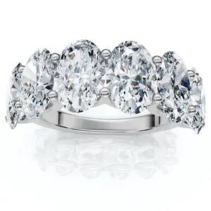 6Ct Oval Diamond U Prong Wedding Anniversary Ring 14k Gold Lab Grown