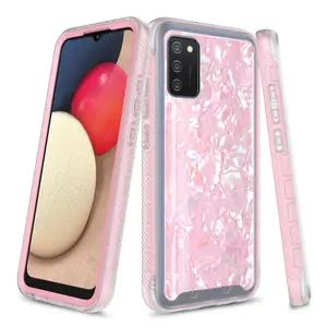 Luxury Graphics Design Hybrid Armor Cover With Frame Case Compatible With Samsung Galaxy A02S - Durable Phone Accessories Protection Leather Smartphone