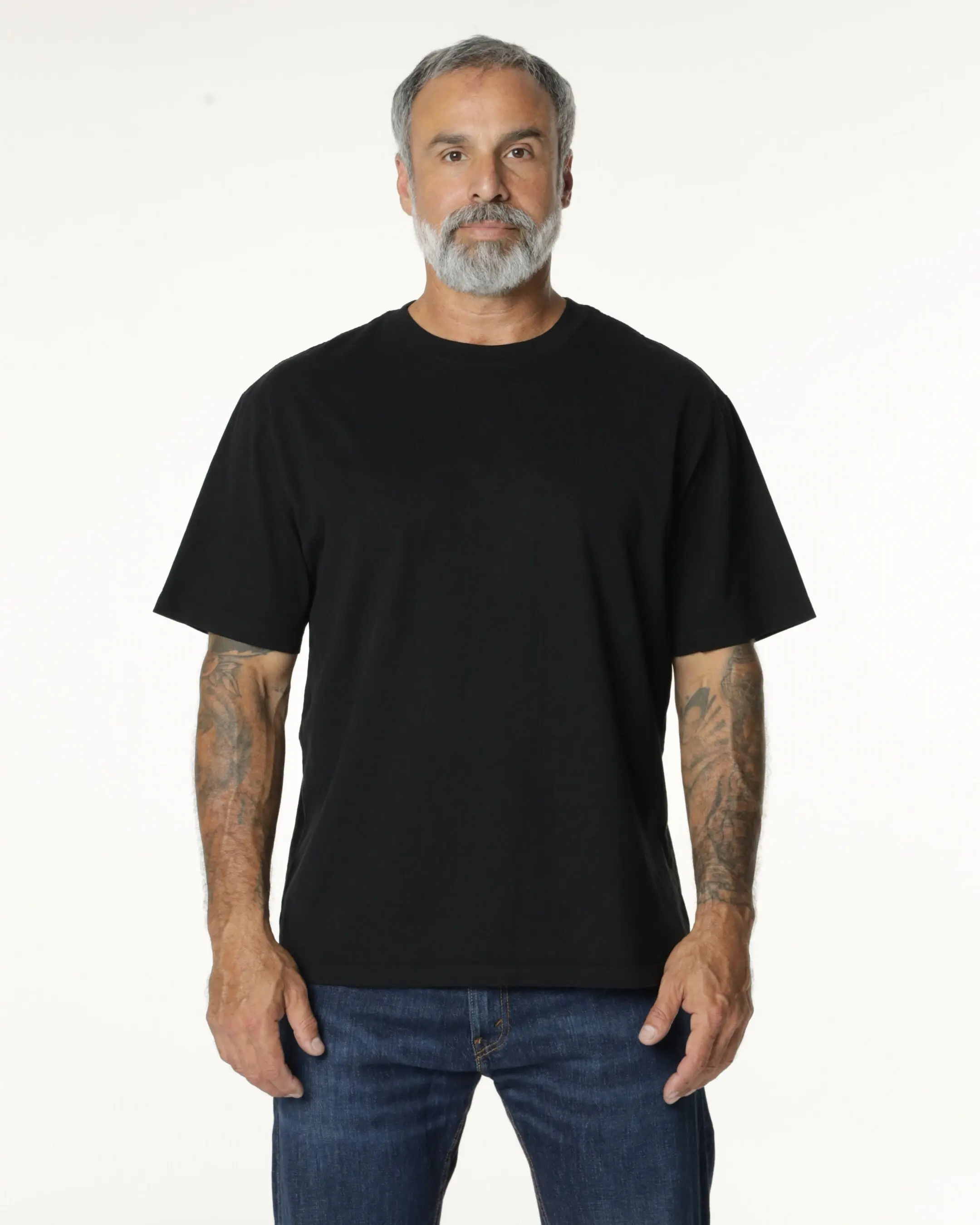 Common Uniform Mens Heavyweight T Shirt  100% Cotton Mock Neck Made In USA Tee